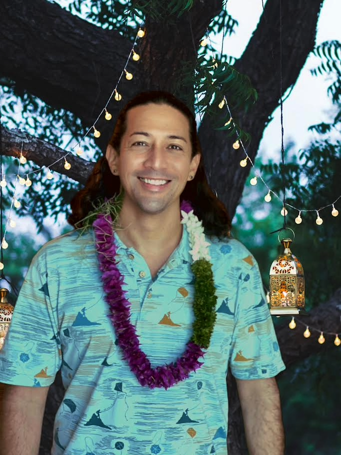man wearing lei 